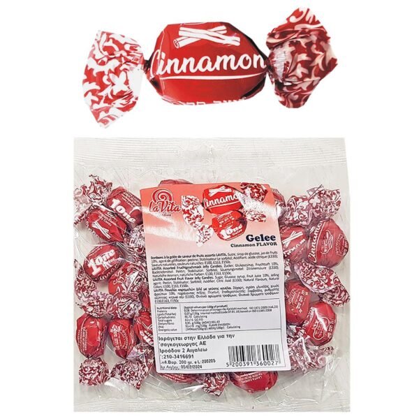 Καραμέλες gelees κανέλλα Σακ=200g Yammi's 44164