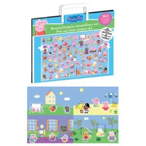 Αυτοκόλλητα επανακολλούμενα σετ 140 τεμ peppa pig 24x25cm Peppa 000482772