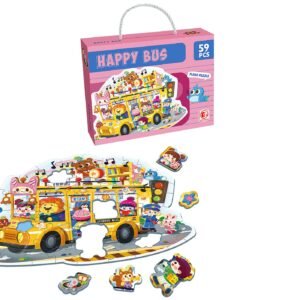 Παζλ πατώματος 59 τεμ σχολικό happy bus 23x18x6cm ToyMarkt 891869