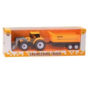 Τρακτέρ-μπουλντόζα pull back + ρυμούλκα κουτί 25x8x6cm ToyMarkt 902361