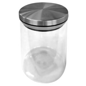 Βάζο borosilicate με καπάκι inox 12x8cm Homie 1002002