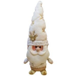 Άγιος gnome λευκός με χρυσές ρίγες 46cm Xmasfest 1133714